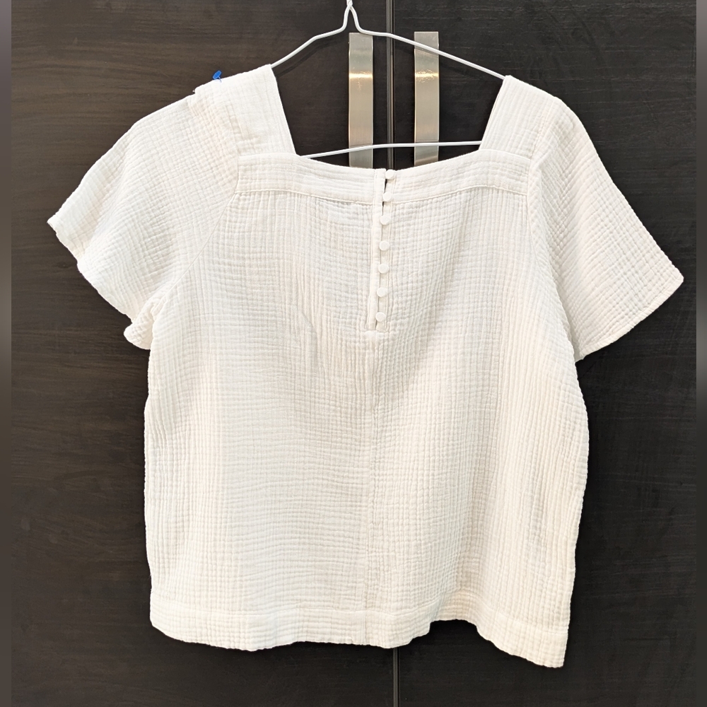 Madewell White Harlow Square Neck Top - Picture 6 of 9